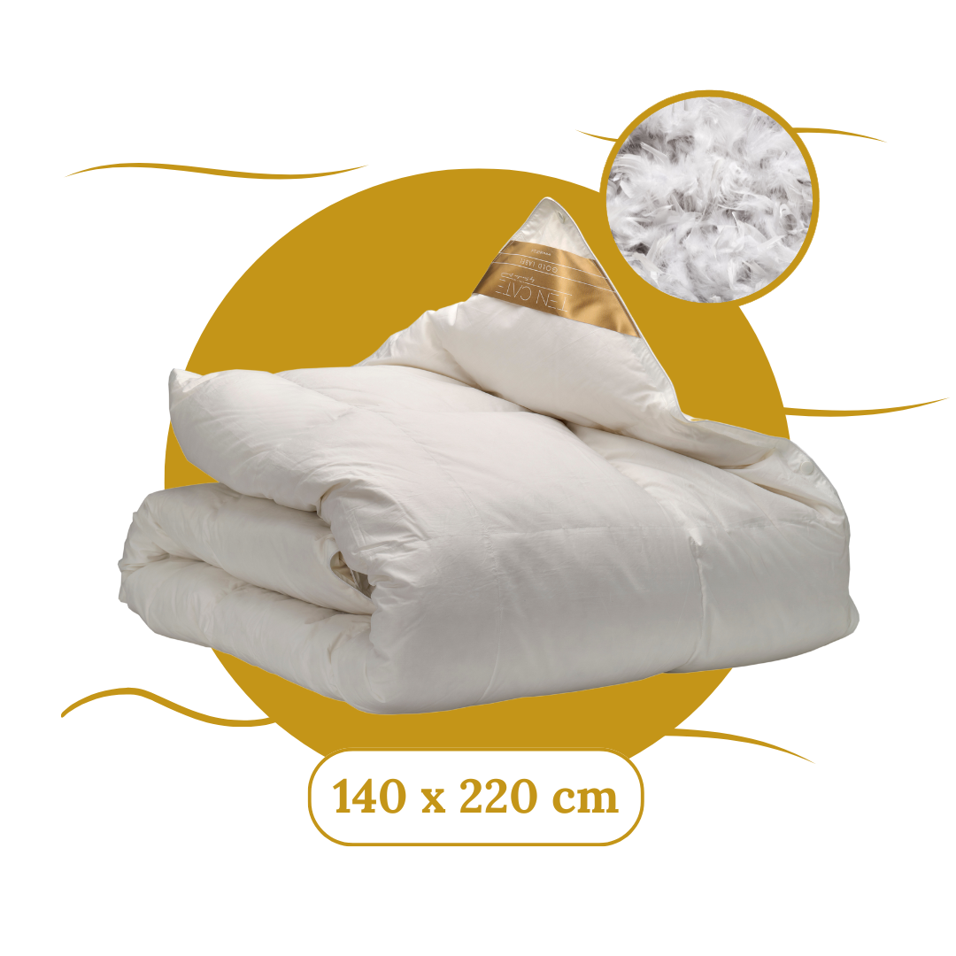 HOMESCAPES 4.5 Tog White Duck Down Duvet,100% Cotton Anti Dust Mite & Down Proof Fabric,Anti Allergen,Washable Home Summer Quilt