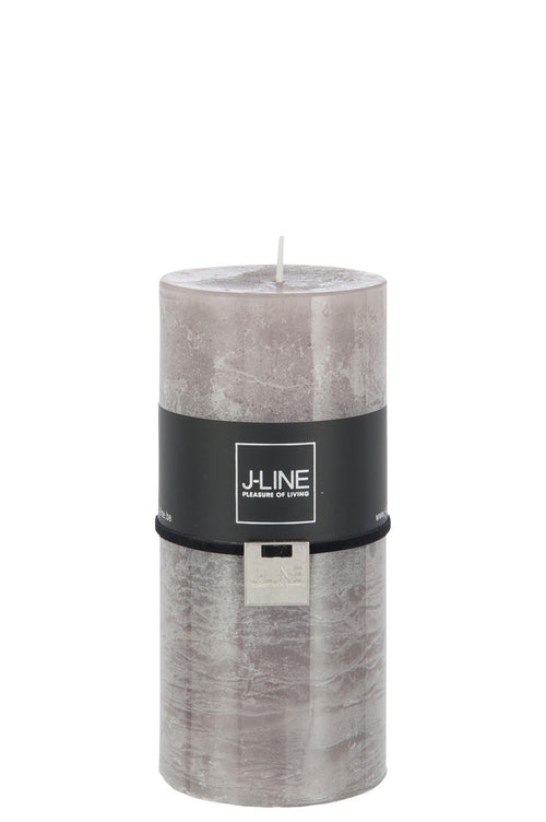 J-Line cilinderkaars Topo - grijs - large - 52U - 6 stuks