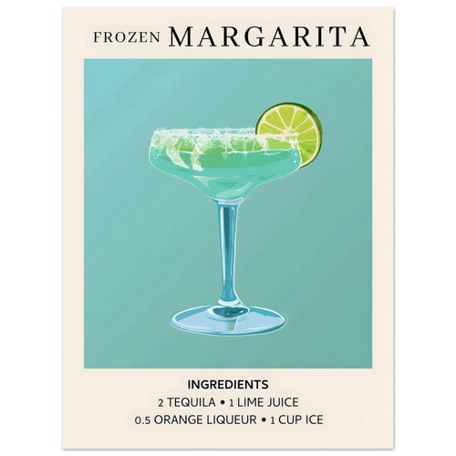 Artfulprints  Frozen Margarita cocktail II - Ingrediënten   poster 30x40 cm - vtwonen shop