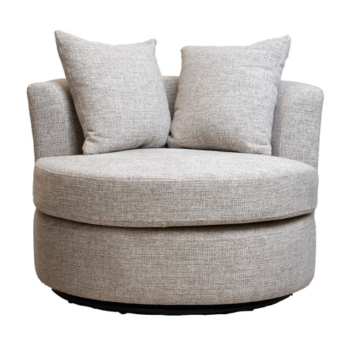 Giga Meubel Draaifauteuil Thony - Beige Chenille Stof - 93x88x84cm