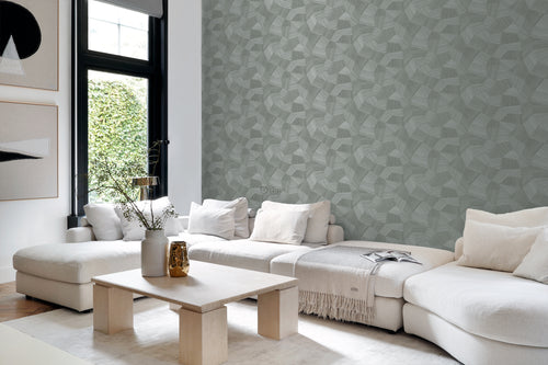 Origin Wallcoverings eco-texture vliesbehang grafisch 3D motief blauw grijs - 0.53 x 10.05 m - 347820 - vtwonen shop