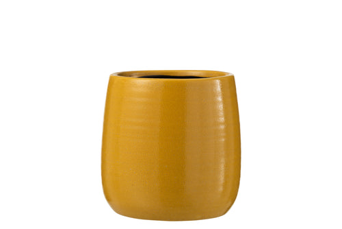 J-Line bloempot Effen - keramiek - oker - large - Ø 16.5 cm