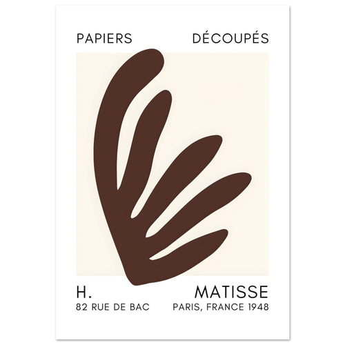 Artfulprints Poster Matisse – Aquatic impression brown   - 30x40 cm - Bruin