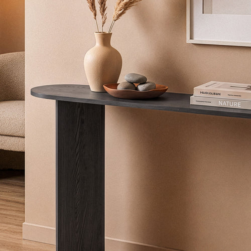 Calicosy - SIRA Design haltafel - Zwart hout - 35x150x75 cm