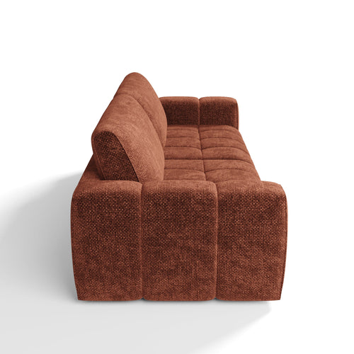 Sia Home - Rechte bank BARI - Chenille fluweel - Terracotta - 258cm - vtwonen shop