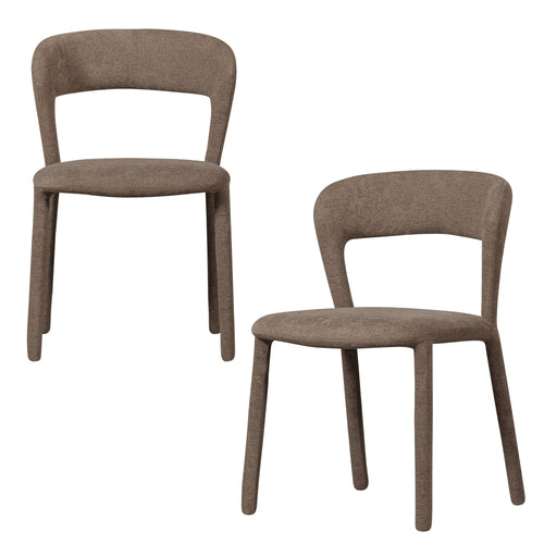 BePureHome eetkamerstoelen Noble - Polyester - Taupe - Set van 2 - vtwonen shop