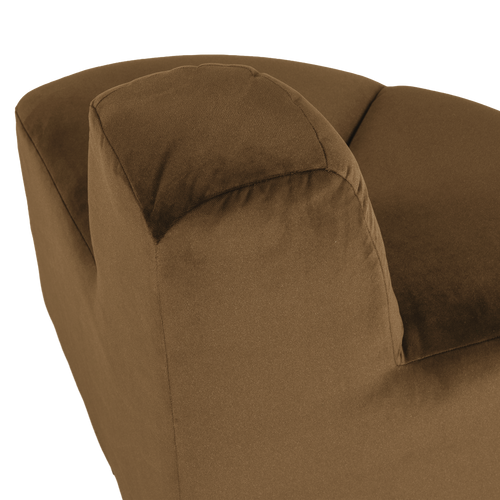 WOOOD eetbank hoek rond rugleuning Mojo - Velvet - Honinggeel - 83x73x73