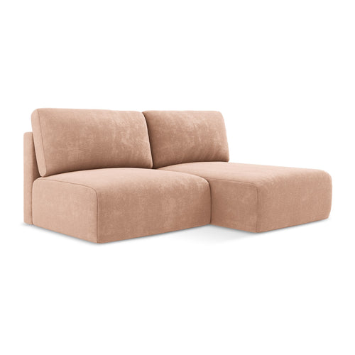 LaMiaSofa hoekbank rechts Ostia - chenille stof - perzik - 210x149x79