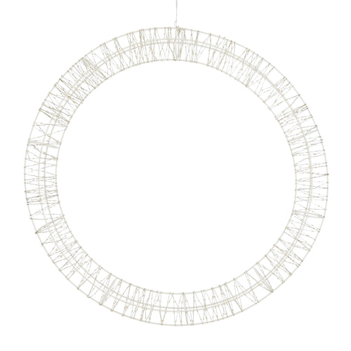 Luca Lighting Kerstverlichting Cirkel met Warm Witte LED Lampjes - Ø56 cm - Metaal - Wit