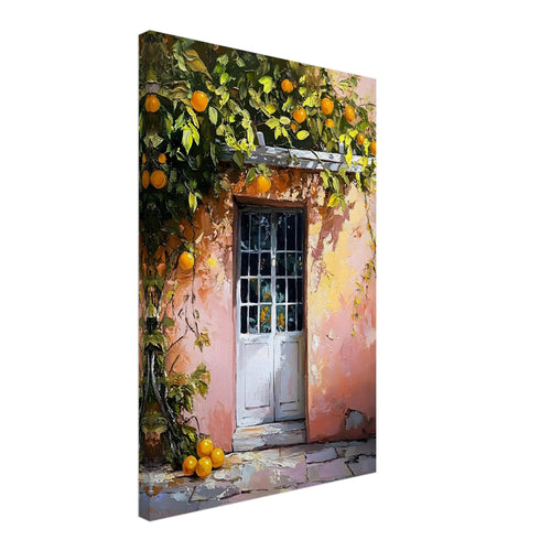 Artfulprints Canvas Mediterranean orange tree canvas - 40x60 cm - Oranje