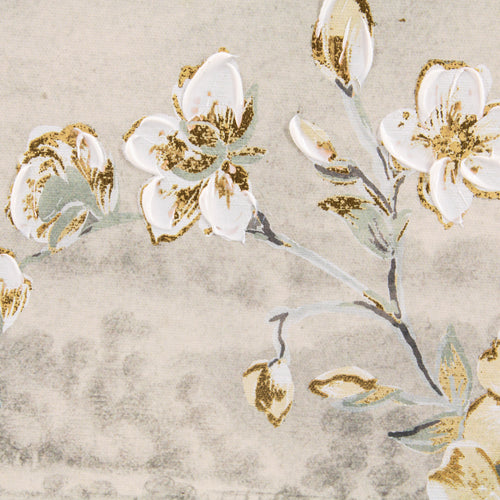 Art for the Home Canvas met handgeschilderde details - Crane with blossom - 70x50cm - Beige - vtwonen shop