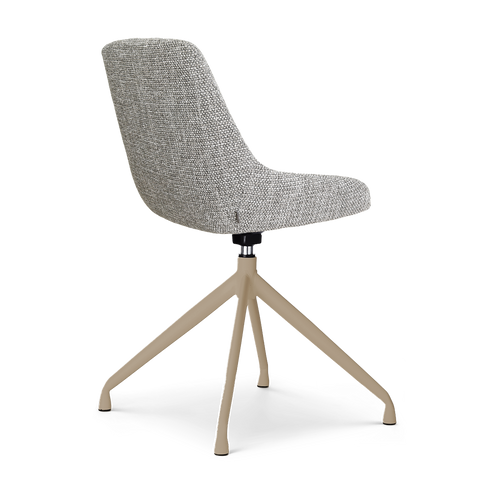 Nolon Nola-Mae draaibare eetkamerstoel grijs blend - beige onderstel