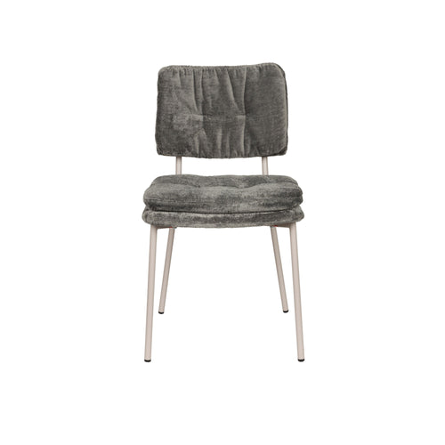 Housecraft Living Franck Eetkamerstoelen Velours Grijs - Set van 2 - vtwonen shop