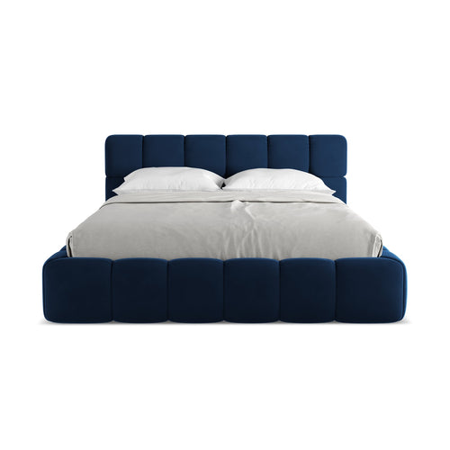 LaMiaSofa Bed met opbergruimte Roma - velours - koningsblauw - 180x228x82