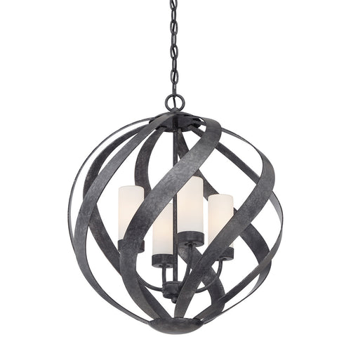 Elstead Quoizel Blacksmith Bolvormige Plafondlamp Oud Zwart, IP44