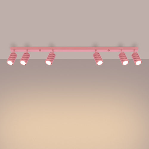 Sollux Lighting Plafondlamp KARBON 6L roze - 117x6,5x16,5cm