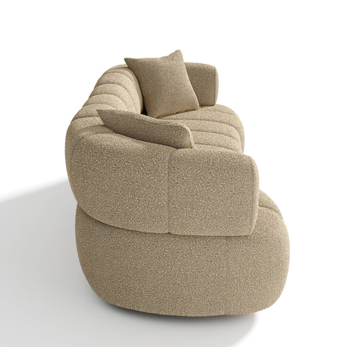 Sia Home - Rechte bank CALVI - Bouclette stof - Mol - 227cm - vtwonen shop