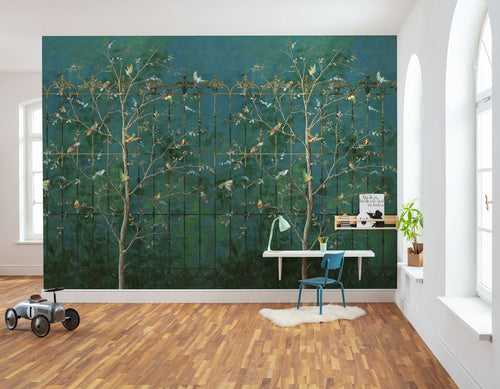 Komar fotobehang vogels in de natuur groen en blauw - 400 x 250 cm - 612802 - vtwonen shop