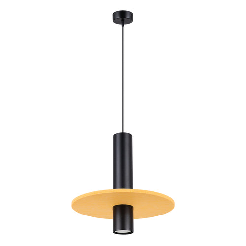 Sollux Lighting Hanglamp PELTA 1 zwart/geel - 30x30x126cm