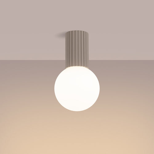 Sollux Lighting Plafondlamp HALO taupe IP44 - 12x12x21cm