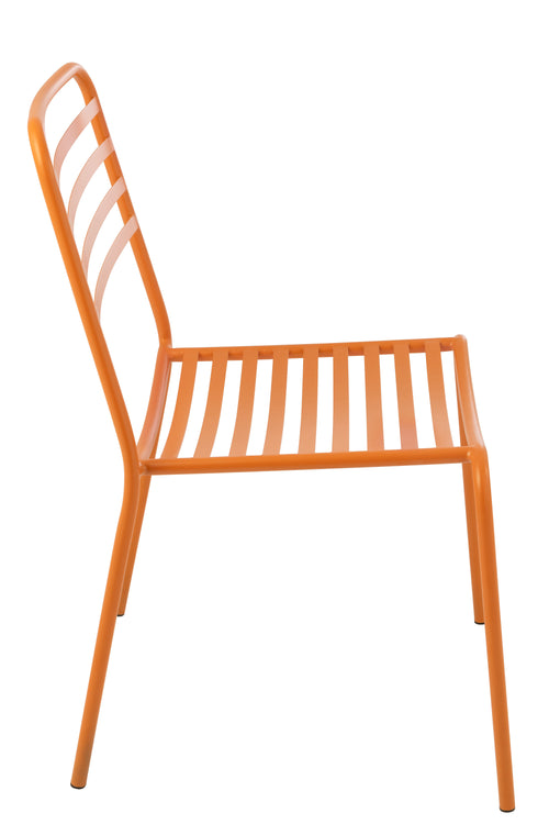 J-Line decoratie - polyresin - gestreept/meta - oranje