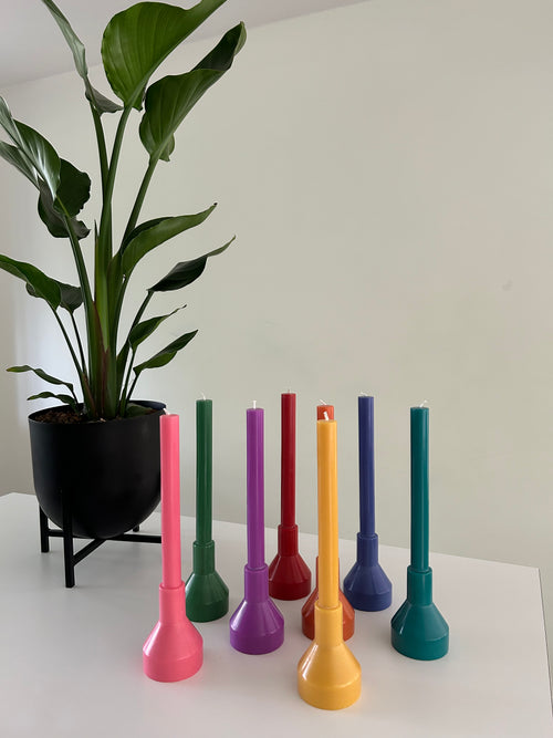 Originalhome sculpture kaars met houder - rood