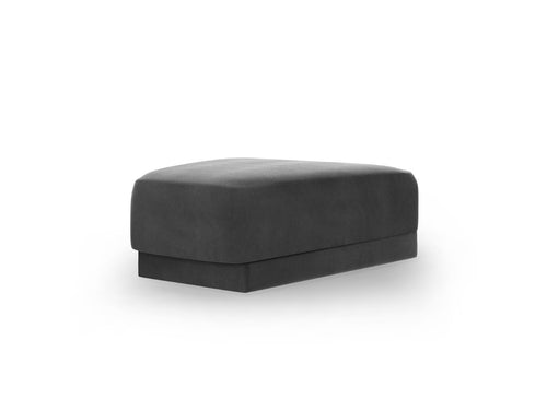 Micadoni Poef Miley flueel, grijs - 79x88x40cm