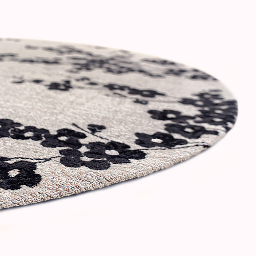 Louis De Poortere binnen & buiten machinewasbaar vloerkleed Sakura van 70% gerecycled PET - zwart - 140x140cm