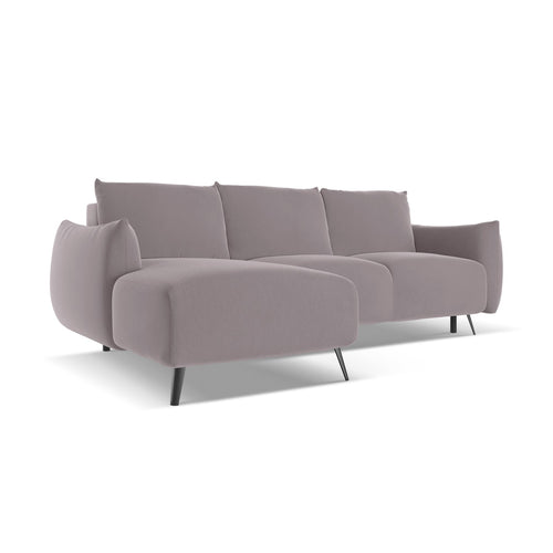 LaMiaSofa hoekbank links Genova - velours - lavendel - 242x162x86