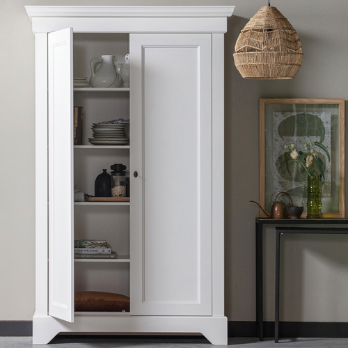 WOOOD brocante kast Isabel - Grenen - Wit - 191x118x47 - vtwonen shop