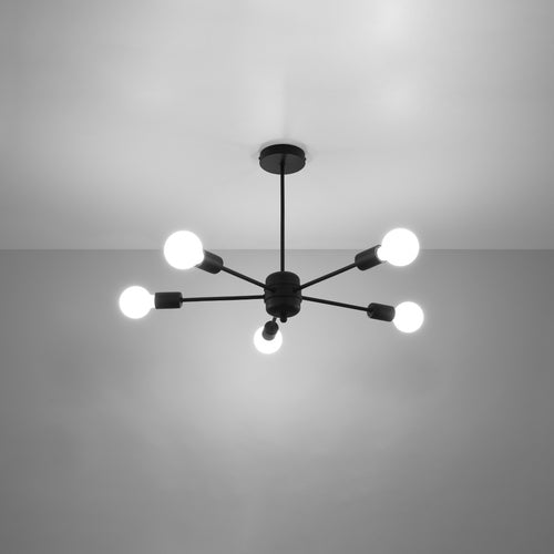 Sollux Lighting Kroonluchter LANGO 5 zwart - 66x66x46cm