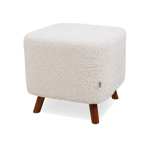 Nolon Julia Vierkante Poef Bouclé Stof 44 x 44 cm - Beige - vtwonen shop