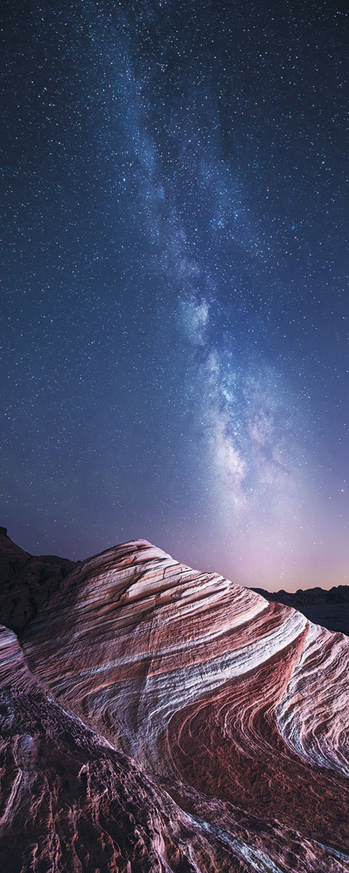 Sanders & Sanders fotobehang sterrenhemel blauw en bruin - 100 x 250 cm - 612503 - vtwonen shop