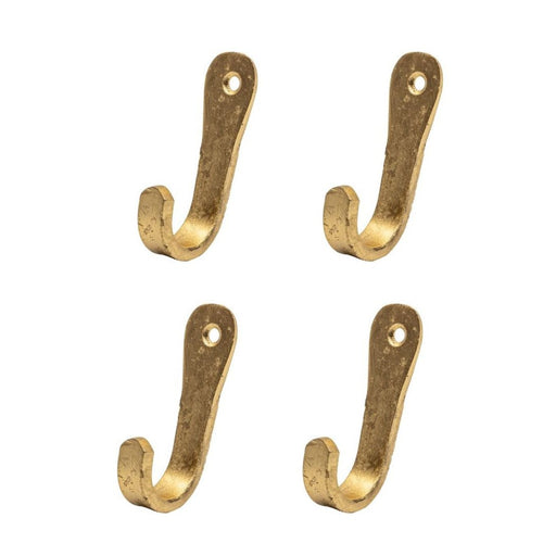 Brût Homeware | Kapstokhaak rond | Set van 4 | Wandhaak | Klein messing