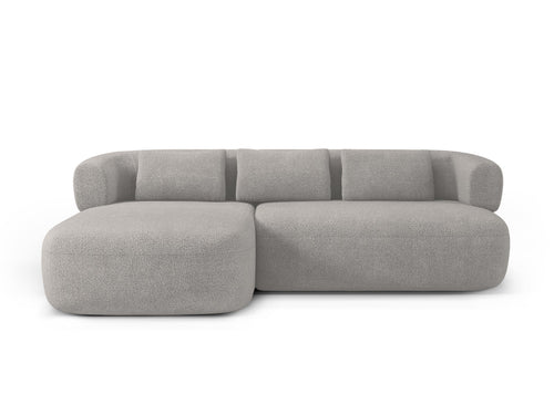 Micadoni linker hoekbank Jenny 5-zits, boucle lichtgrijs - 145x225x73cm