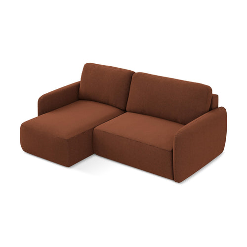 LaMiaSofa hoekbank links Corle - textuurstof - terracotta - 207x148x86