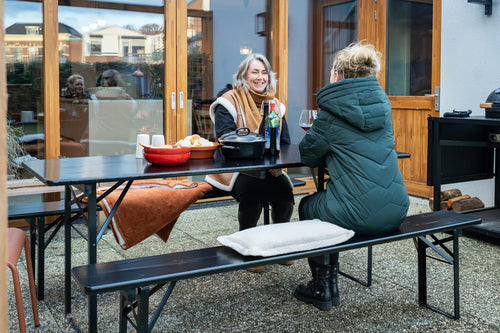 MaximaVida inklapbare bierset Berlijn 200 cm zwart - FSC hout - vtwonen shop