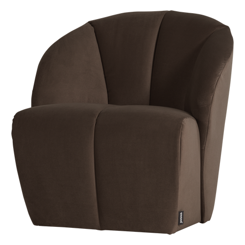 WOOOD draaifauteuil Mojo - Velvet - Bruin - 75x68x77