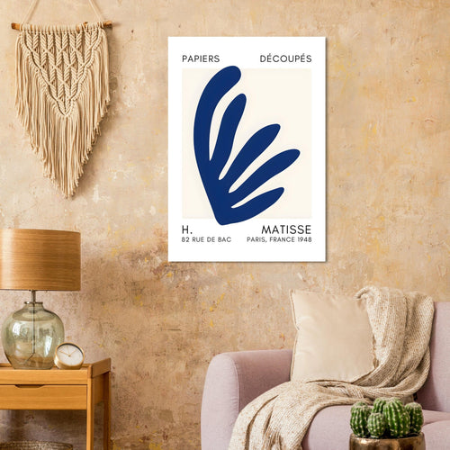 Artfulprints  Matisse – Aquatic impression navy blue II   poster A4 21x29.7 cm - vtwonen shop