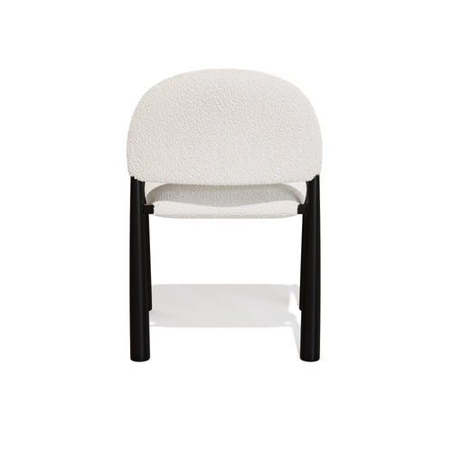 Sia Home - Eetkamerstoel MILO - Bouclette stof - Crème - 53cm - vtwonen shop