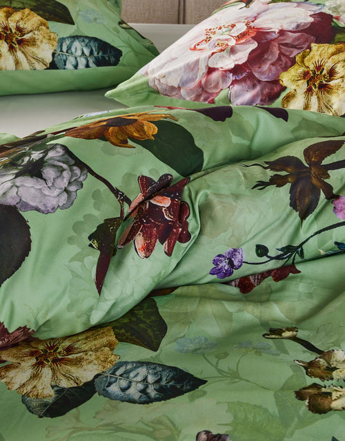 Essenza Fleur dekbedovertrek - Lits-Jumeaux XL – 260x200/220 cm - Quiet green