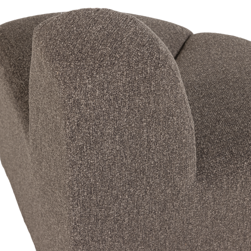 WOOOD eetbank hoek rond rugleuning Mojo - Bouclé - Bruin Melange - 83x100x74
