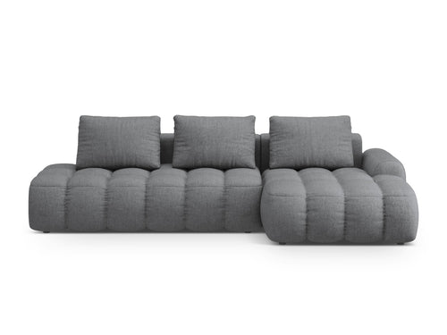Cosmopolitan Design Converteerbare hoekbank rechts met opbergdoos Linz 3-zits, structurele stof grijs - 142x275x84cm