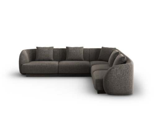 Cosmopolitan Design Symmetrische hoekbank Tulum 5-zits, chenille, grijs - 255x255x70cm