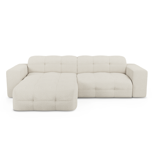 Sia Home - Hoekbank links MAEL - Bouclette stof - Crème - 230cm - vtwonen shop