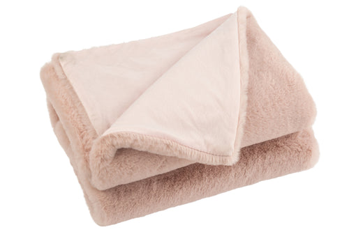J-Line plaid Cutie - fleece deken – polyester – lichtroze - 180 x 130 cm
