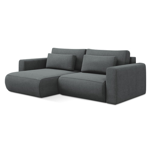 LaMiaSofa hoekbank links Perugia - textuurstof - grijs - 240x149x82