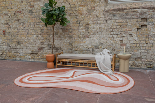 Interieur05 Organisch gevormd buitenkleed Loop Stone Roest - 200 x 290 cm