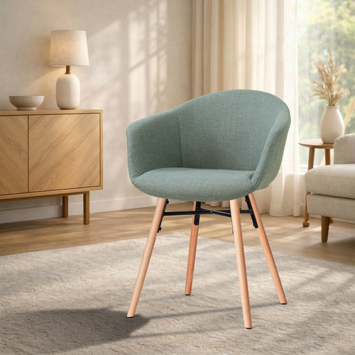 Nolon Nena-Otis Eetkamerstoel Saliegroen - Houten Onderstel