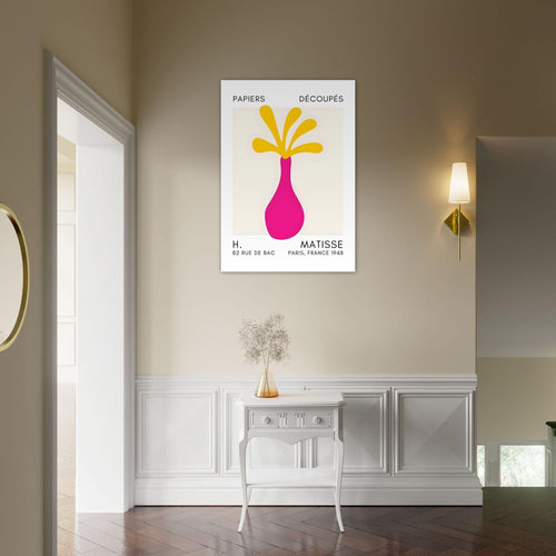 Artfulprints  Matisse - Ocean flower yellow/pink   poster 70x100 cm
